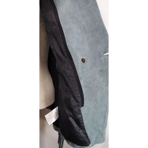 Veronica Beard Pali Fringed Suede Dickey Jacket Slate Blue Lambskin Size 8 - Picture 14 of 14